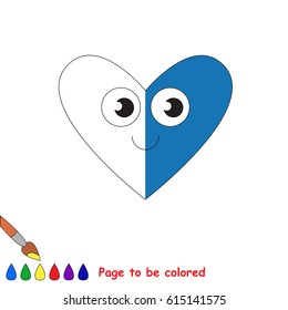 Half colored geometric form, the coloring book to educate preschool kids with easy level, the kid educational game to color the colorless half by sample.