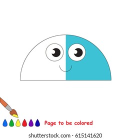 Half colored geometric form, the coloring book to educate preschool kids with easy level, the kid educational game to color the colorless half by sample.