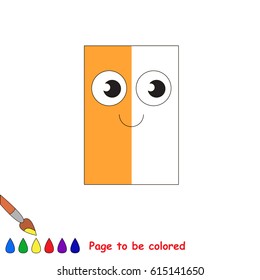 Half colored geometric form, the coloring book to educate preschool kids with easy level, the kid educational game to color the colorless half by sample.