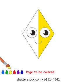 Half colored geometric form, the coloring book to educate preschool kids with easy level, the kid educational game to color the colorless half by sample.