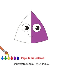 Half colored geometric form, the coloring book to educate preschool kids with easy level, the kid educational game to color the colorless half by sample.