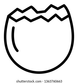 Half crack egg icon. Outline half crack egg vector icon for web design isolated on white background