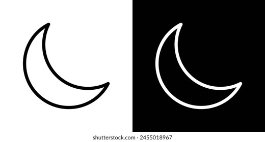 Half and Crescent Moon Icon Set für Nachtzeit Themes in der Vektorgrafik