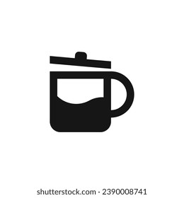 Half Cup of Coffee Logo. Icon of a cup of coffee. Logo illustration of half a glass of coffee with a simple concept