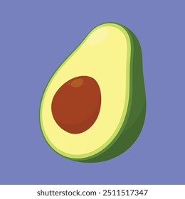 Half Cut Avocado vector icon. fresh Avocado fruit vector. avocado fruit vector. split avocado