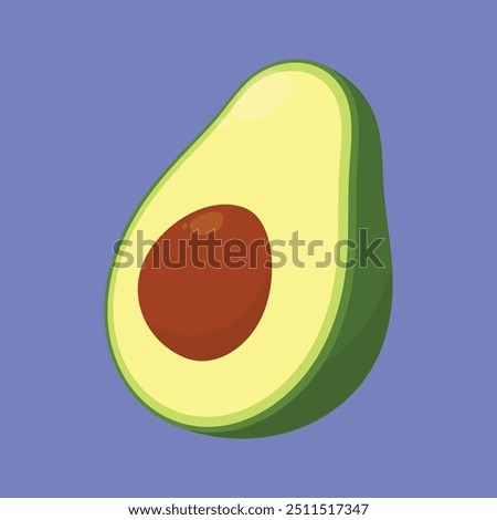 Half Cut Avocado vector icon. fresh Avocado fruit vector. avocado fruit vector. split avocado