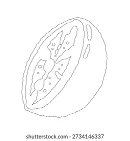 Halb Cherry Tomato Line Art