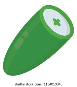 Half cut long green vegetable usually used in salad, this is cucumber 