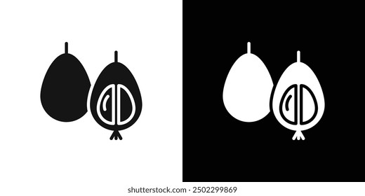 half cut loquat icon logo set vector