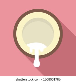 Half cutted coconut icon. Flat illustration of half cutted coconut vector icon for web design