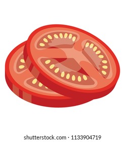 Half cutted tomato slice to add in salad or to cook 