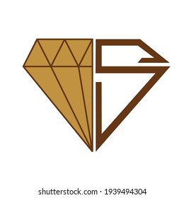 medio diamante con diseño vectorial de letra s