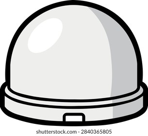 Half dome translucent flash diffuser cap for camera speedlight soft lighting distribution flat outline icon