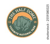 The Half Dome Yosemite National Park Patch emblem Sticker Logo, Vector Illustration