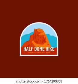 Half Dome Yosemite National Park Logo Badge Icon Vector Illustration