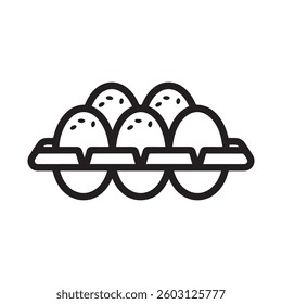 Half Dozen Eggs black outline Icon design