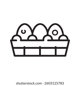 Half Dozen Eggs black outline Icon design