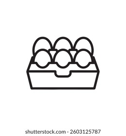 Half Dozen Eggs black outline Icon design