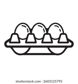 Half Dozen Eggs black outline Icon design
