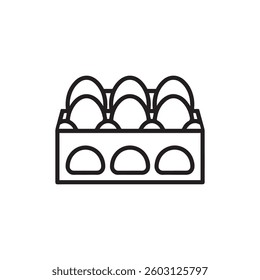 Half Dozen Eggs black outline Icon design