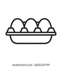 Half Dozen Eggs black outline Icon design