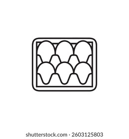 Half Dozen Eggs black outline Icon design