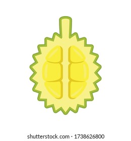 Half durian flat design illustration fruit