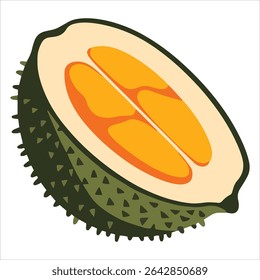 Ilustração semidura isolada sobre fundo branco. Vetor de frutas tropicais frescas para conceitos de alimentos e designs de ingredientes exóticos.