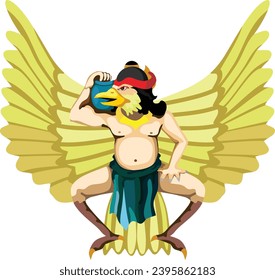 Half Eagle Half Man Myth Figure From Indonesia