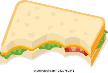 half eaten sandwich leftover sandwich.