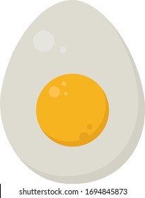 Medio huevo, ilustración, vector sobre fondo blanco