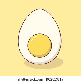 Half an egg with a round yolk. Easter symbol. Happy easter. Egg day.