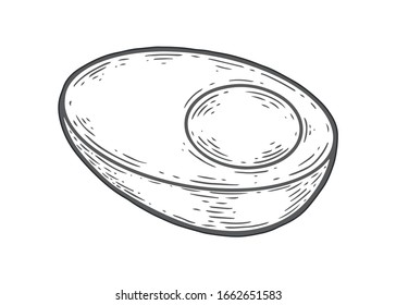 Half egg sketch vector illustration.