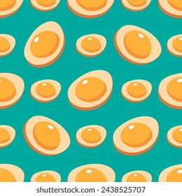 half eggs seamless pattern, retro colors, fabric, textile, background, craft paper