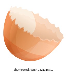 Half eggshell icon. Cartoon of half eggshell vector icon for web design isolated on white background