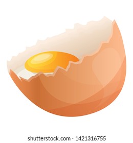 Half eggshell icon. Cartoon of half eggshell vector icon for web design isolated on white background