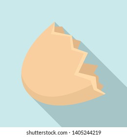 Half eggshell icon. Flat illustration of half eggshell vector icon for web design
