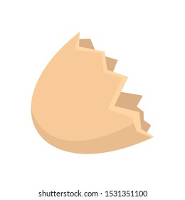 Half eggshell icon. Flat illustration of half eggshell vector icon for web design