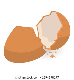 Half eggshell icon. Isometric of half eggshell vector icon for web design isolated on white background