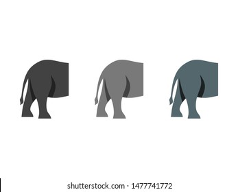 Half of Elephant Body for Logo or Icon