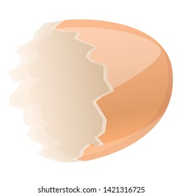 Half empty eggshell icon. Cartoon of half empty eggshell vector icon for web design isolated on white background