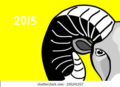 half face of bighorn sheep