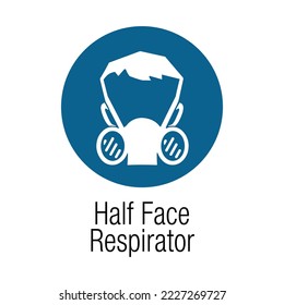 Half-Gesicht-Atemschutzgerät - obligatorische Zeichen - Persönliche Schutzausrüstung, Inhalieren, Schutzschilder.