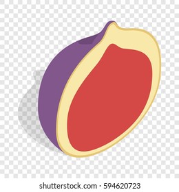 Half of fig fruit isometric icon 3d on a transparent background vector illustration