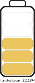 A half filled battery icon - Technology Illustration - Vector 
