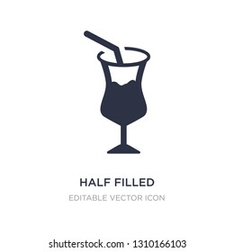 half filled cocktail glass icon on white background. Simple element illustration from Food concept. half filled cocktail glass icon symbol design.