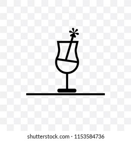 Half filled cocktail glass vector icon isolated on transparent background, Half filled cocktail glass logo concept