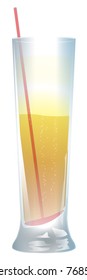 Half filled glass with beer