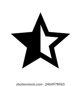 Half filled rating star icon vector design in eps 10