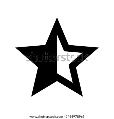 Half filled rating star icon vector design in eps 10